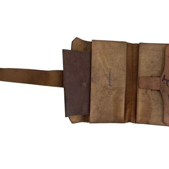 Antique 19th Century leather GENTLEMANS WALLET signed 1828 - Picture 1 of 12